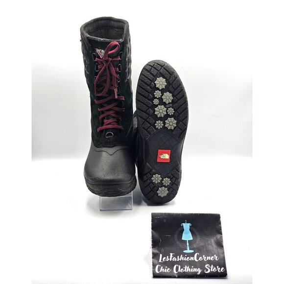 The North Face Women's Black Purple Thermoball Utility Winter Boots Sz 8.5 3012 - Picture 3 of 15